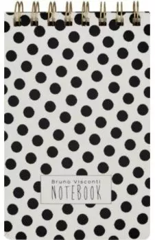 Блокнот Cute Journal. Black&White. Горошек, 100 листов, линейка, B6-