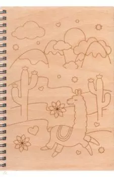 Блокнот деревянный, Лама, 40 листов