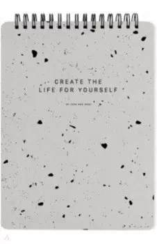 Блокнот на спирали Terrazzo серый, 80 листов, А5, клетка