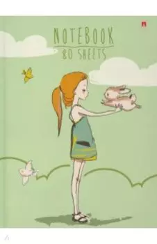 Блокнот-престиж Girl and Rabbit, А6, 80 листов, клетка