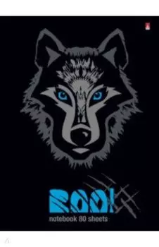 Блокнот-престиж Волк, 80 листов, клетка, А6