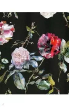 Бумага упаковочная №59 Цветы на черном, 2 листа