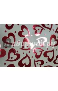 Бумага упаковочная крафт "Красные сердца" (76691)