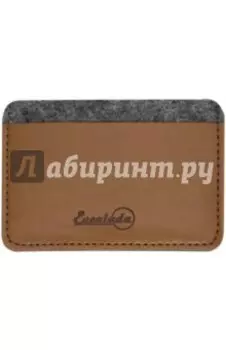 Чехол для пластиковых карт (фетр, 95х67 мм, графитово-коричневый) (45287)