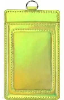 Чехол для пластиковых карт голографический салатовый (48423)