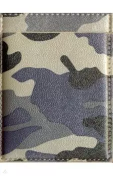 Чехол для пластиковых карт КАМУФЛЯЖ СТАЛЬНОЙ, 3 отделения (47748)
