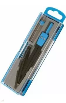 Циркуль в пенале с линейкой Синий