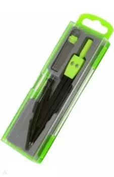 Циркуль в пенале с линейкой Зеленый