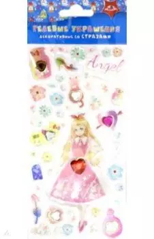 Декоративные гелевые украшения со стразами Девочка в кремовом (С3672-01)