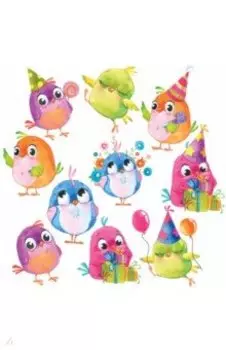 Декоративные наклейки. Весёлые птички