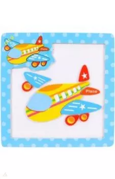 Деревянная пазл-рамка магнитная Самолётик