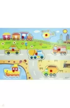 Деревянная рамка-вкладыш Городской транспорт