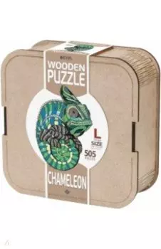 Деревянный, фигурный пазл Хамелеон L