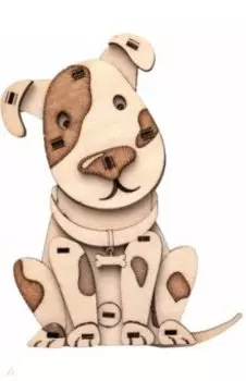 Деревянный конструктор, 3D пазл Щенок Дружок