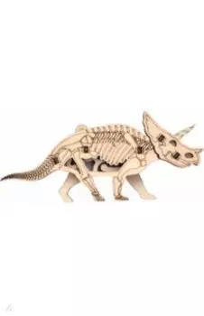 Деревянный конструктор, 3D пазл Трицератопс Брон