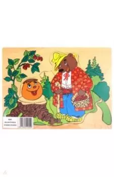 Деревянный пазл "Колобок и Медведь"