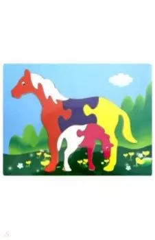 Деревянный пазл "Лошади"