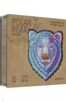 Деревянный пазл с двухслойной крышкой Медведь, 177 деталей