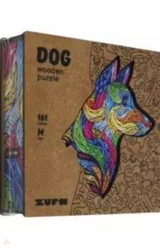 Деревянный пазл с двухслойной крышкой Собака, 161 деталь