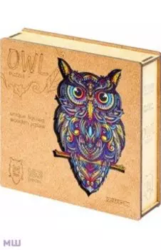 Деревянный пазл с двухслойной крышкой Сова, 183 детали