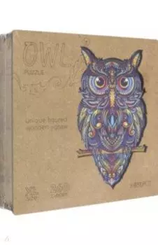 Деревянный пазл с двухслойной крышкой Сова, 260 деталей