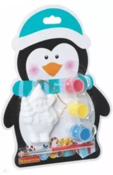 Елочные украшения на карте. Пингвин