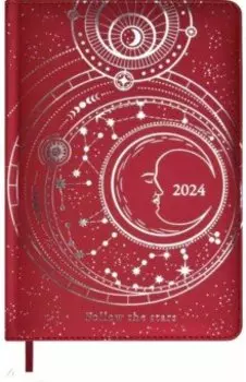 Ежедневник датированный на 2024 год Астрологический, красный, А5, 200 листов