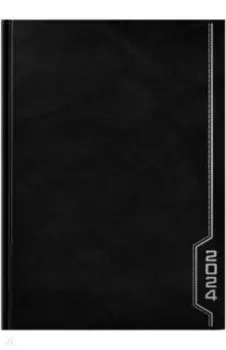 Ежедневник датированный на 2024 год Черный, А5, 160 листов