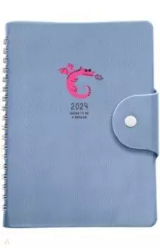 Ежедневник датированный на 2024 год Lucky, голубой, А5, 160 листов