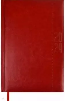 Ежедневник датированный на 2024 год Сариф-эконом, красный, А5, 176 листов