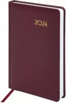 Ежедневник датированный на 2024 год Select, бордовый, А5