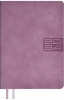 Ежедневник датированный на 2024 год Тиволли глосс, сиреневый, А6+, 176 листов