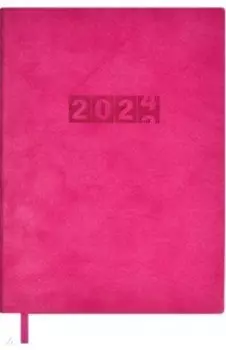 Ежедневник датированный на 2024 год Тиволли глосс, малиновый, А6+, 176 листов