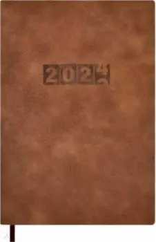 Ежедневник датированный на 2024 год Тиволли глосс, коричевый, А5, 176 листов