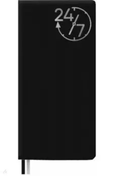Ежедневник недатированный (56 листов, 77х150 мм, линия, мягкий переплет, ПВХ, графитовый) (52764)