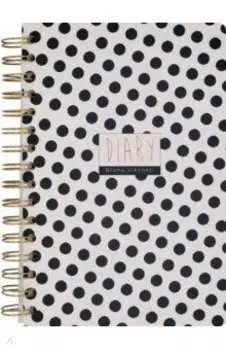 Ежедневник недатированный Cute Dairy. Black&White. Горошек, 136 листов, А5