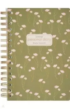 Ежедневник недатированный Cute Dairy. Маки на зеленом, 136 листов, А5