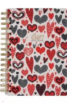 Ежедневник недатированный Cute Dairy. Сердечки. Фантазия, 136 листов, А5