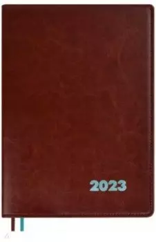 Еженедельник датированный 2023 Сариф. Коричневый, А5+, 80 листов