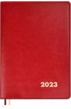 Еженедельник датированный 2023 Сариф. Красный, А5+, 80 листов