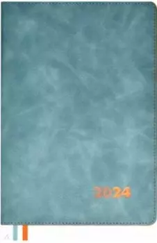 Еженедельник датированный на 2024 год Флоттер, голубой, А5, 80 листов