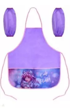 Фартук с нарукавниками для уроков труда Девушка с барсом