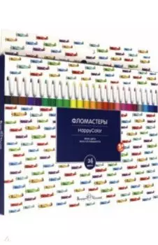 Фломастеры 24 цвета "HappyColor", в ассортименте (32-0026)