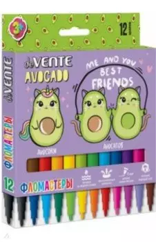 Фломастеры Avocado, 12 цветов