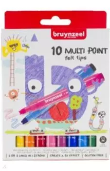 Фломастеры Bruynzeel Kids Multipoint, 10 цветов