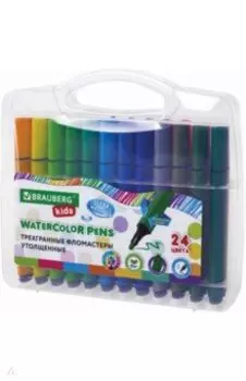 Фломастеры Kids, 24 цвета, утолщенные, трехгранные