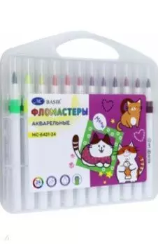 Фломастеры-кисти Кошки, 24 цвета