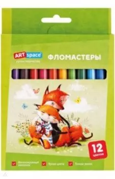 Фломастеры Lovely animals, 12 цветов