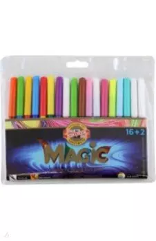 Фломастеры Magic, 16 цветов, 2 преобразователя цвета