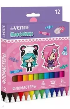 Фломастеры NicoNico, 12 цветов